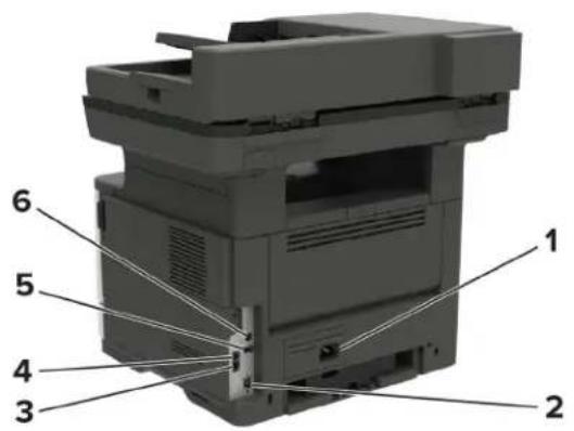 LEXMARK MX421 - Kaablite ühendamine - 1