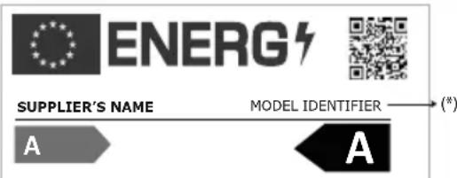 graph LR A["ENERGY"] --> B["SUPPLIER'S NAME"] B --> C["MODEL IDENTIFIER"] C --> D["*"]