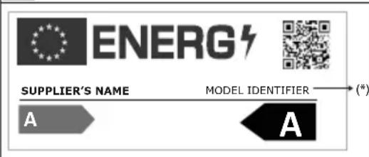 graph LR A["ENERG"] --> B["SUPPLIER'S NAME"] B --> C["A"] D["MODEL IDENTIFIER"] --> E["*"]