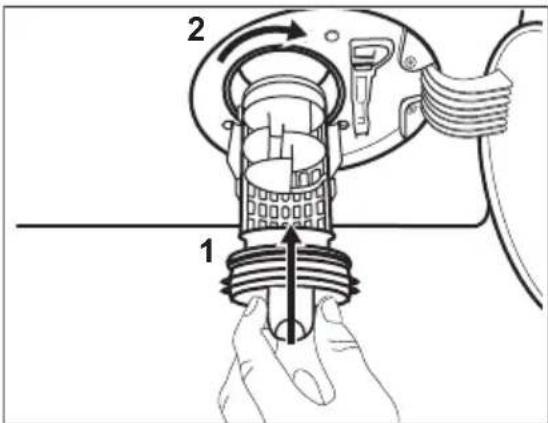 ELECTROLUX EW8F5417SACE - Procedați conform descrierii din următoarele diagrame pentru a curăța filtrul pompei: - 7