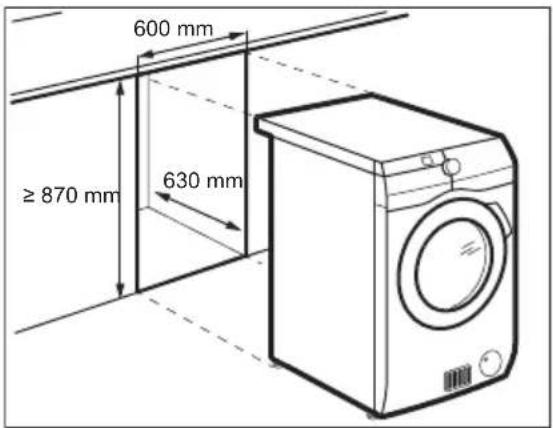 600 mm ≥ 870 mm 630 mm