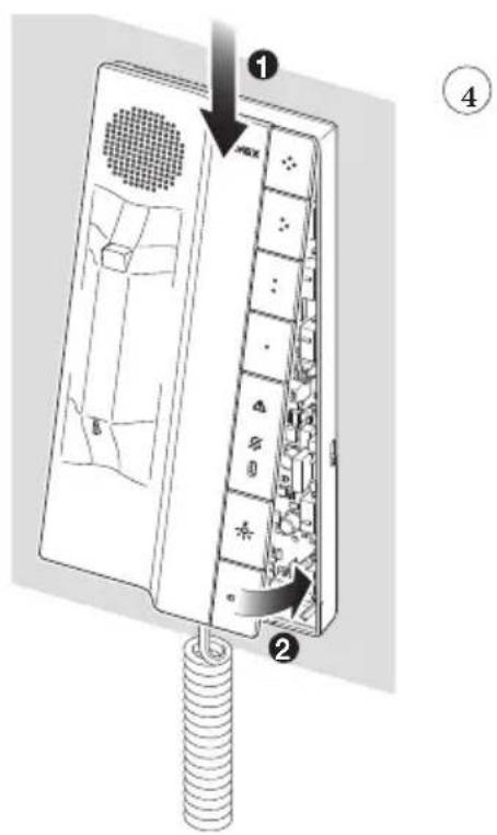 Diagram of an air conditioner panel with labeled parts and directional arrows indicating assembly or installation.