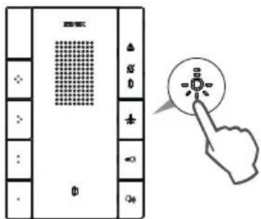 Diagram showing a device panel with control buttons and a hand icon pointing to a button labeled 'Control knob'.