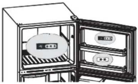 Diagram of a two-tiered oven with labeled components (no text or symbols present)