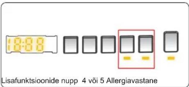 18:88 Lisafunktsioonide nupp 4 või 5 Allergiavastane