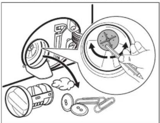 ELECTROLUX EW9F5417SWCE - Procedați conform descrierii din următoarele diagrame pentru a curăța filtrul pompei: - 5
