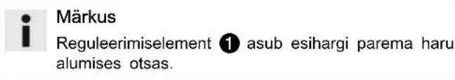 Märkus Reguleerimiselement ① asub esihargi parema haru alumises otsas.