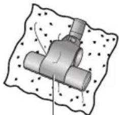 Diagram of a mechanical assembly with a cylindrical component embedded in a textured surface (no text or symbols)