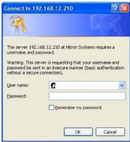 Connect to 192.168.12.210 The server 192.168.12.210 at Hitron Systems requires a username and password. Warning: This server is requesting that your username and password be sent in an insecure manner (basic authentication without a secure connection). User name: Password: Remember my password OK Ca…