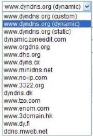 www.dyndns.org (dynamic) www.dyndns.org (custom) www.dyndns.org (dynamic) www.dyndns.org (static) dynamic.zoneedit.com www.orgdns.org www.dhs.org www.dyns.cx www.minidns.net www.no-ip.com www.3322.org dyndns.dk www.tzo.com www.enom.com www.3domain.hk www.dy.fi ddns.mweb.net