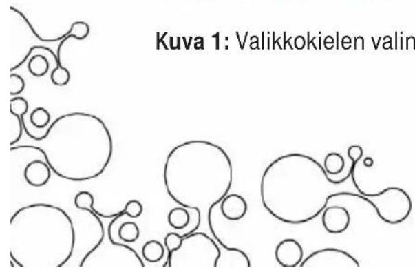 Kuva 1: Valikkokielen valin