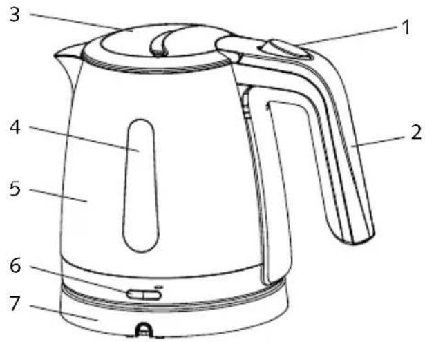 Labeled diagram of a water heater with numbered parts for identification