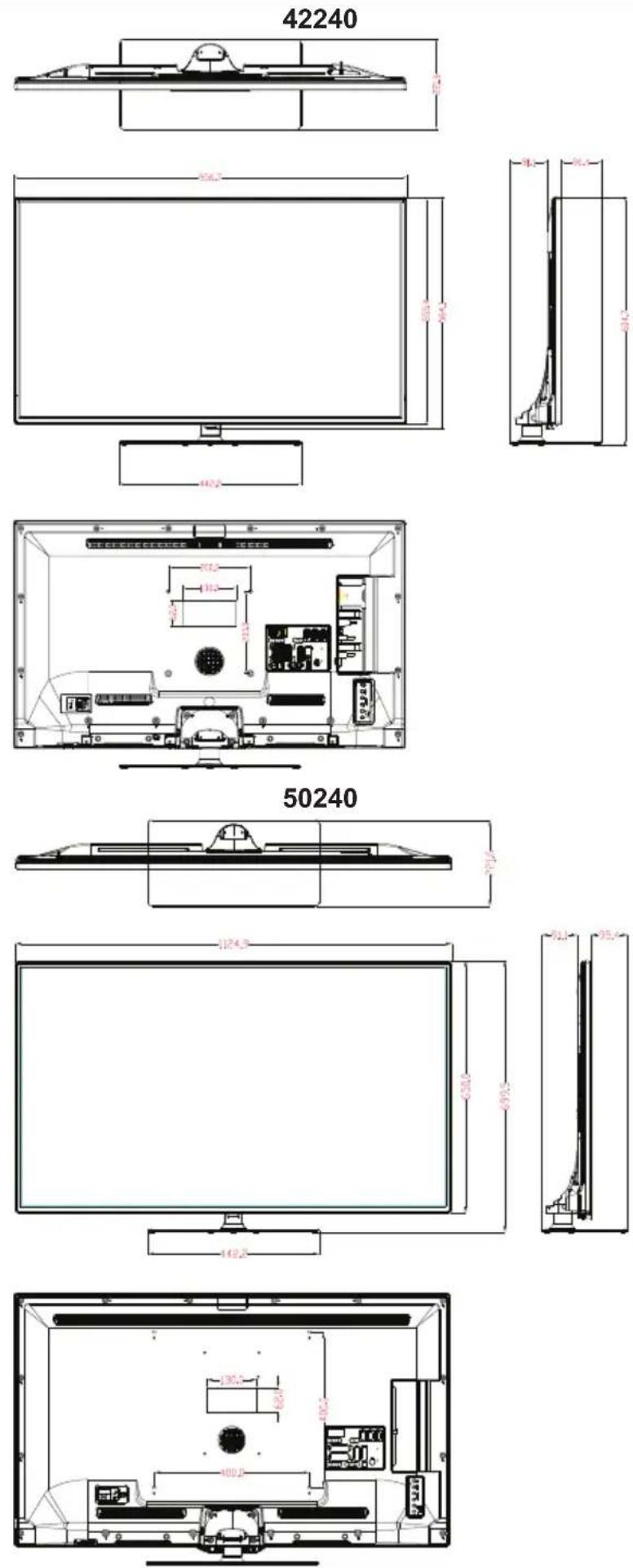 SHARP LC-42LE758EN - Mittapiirrokset - 1