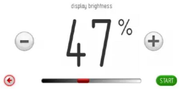 display brightness - 47% + START