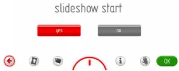 slideshow start yes no OK