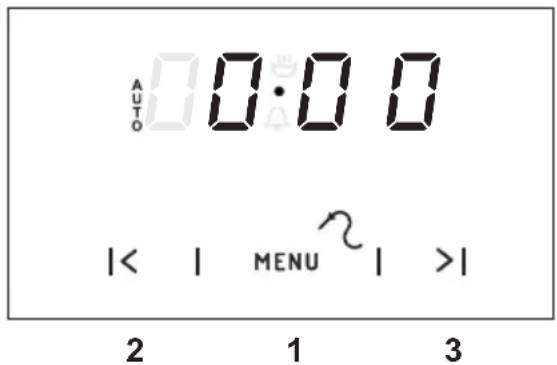 AUTO 0:00 |< | MENU >| 2 1 3