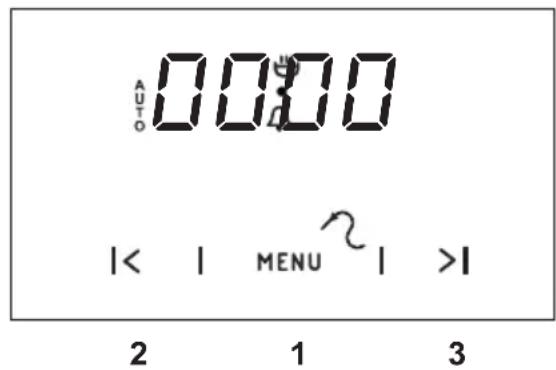 AUTO 00:00 |< | MENU >| 2 1 3