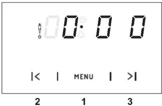 AUTO 0:00 |< | MENU | >| 2 1 3