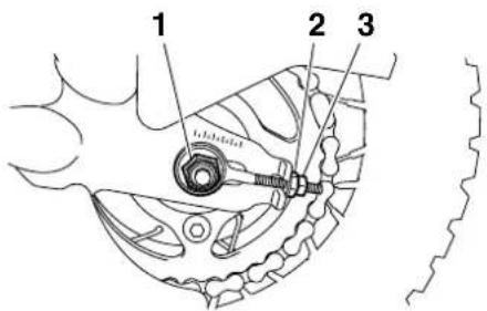 YAMAHA TT-R50 (2010) - To adjust the drive chain slack - 1