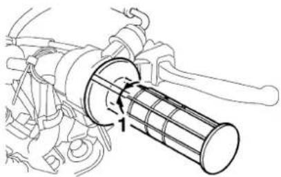 YAMAHA TT-R50 (2010) - Adjusting the throttle cable free play - 1