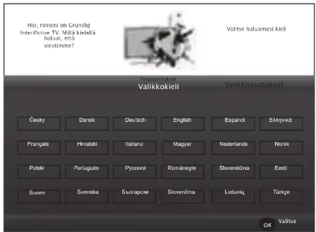 GRUNDIG 55 VLE 8460 BP - Alustavien asetusten tekeminen - 1