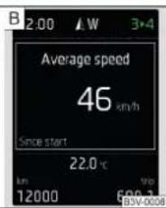 B 2:00 W 3·4 Average speed 46 km/h Since start 22.0 °C 12000 Trip BSV-0008