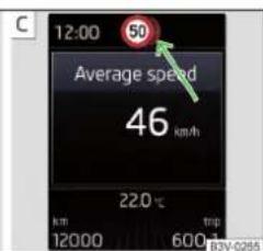 C 12:00 50 Average speed 46 km/h 220 °C km trip 12000 600-1 B3V-0265