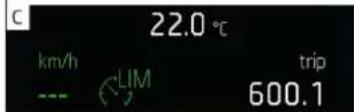 C 22.0 °C km/h --- LIM trip 600.1
