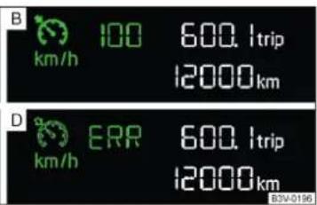 B km/h 100 600.1trip 12000km D km/h ERR 600.1trip 12000km B3V-0196