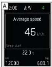 A 2:00 W 4 Average speed 46 km/h Since start 22.0 t km Trip 12000 600.1