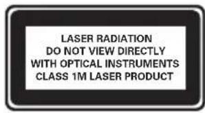 LASER RADIATION DO NOT VIEW DIRECTLY WITH OPTICAL INSTRUMENTS CLASS 1M LASER PRODUCT