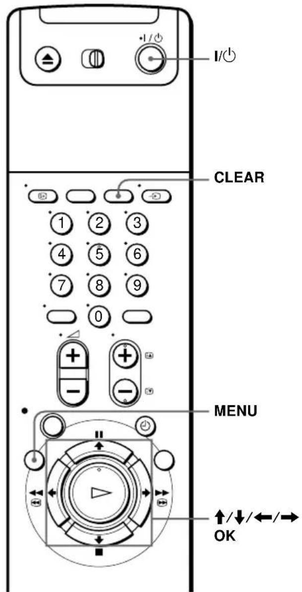 I/ CLEAR MENU ↑/↓/←/→ OK
