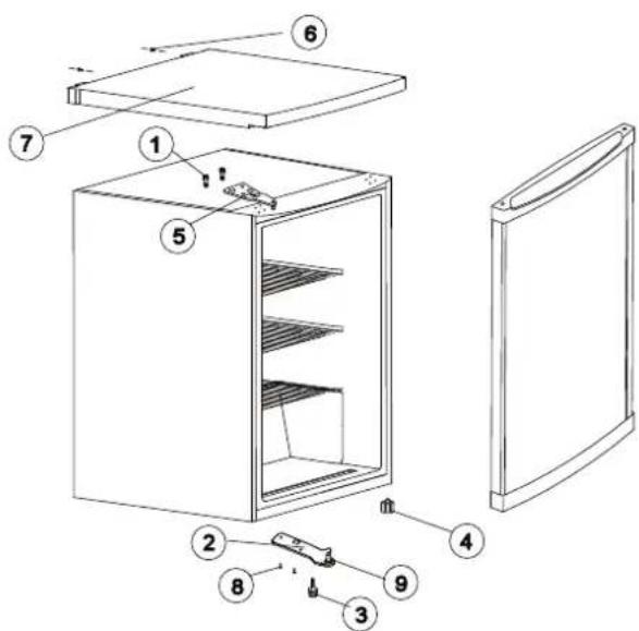 INDESIT TZAA 10.1 - Inversion de la porte - 2