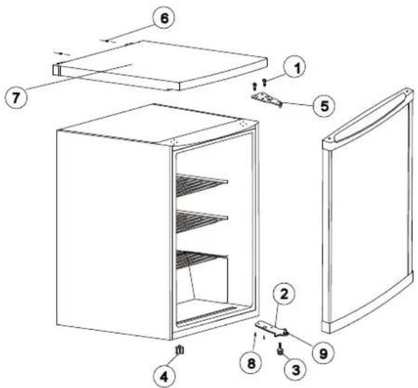 INDESIT TZAAA 10.1 - Inversion de la porte - 1