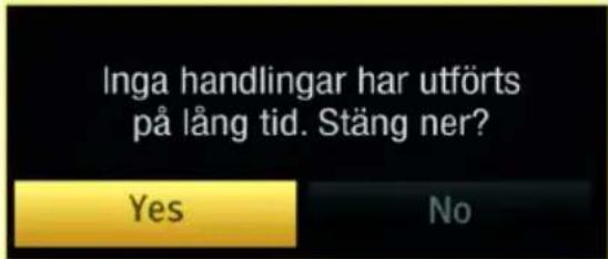 Inga handlingar har utförts på lång tid. Stäng ner? Yes No