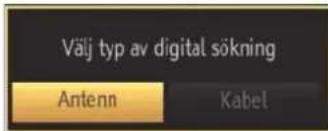 Välj typ av digital sökning Antenn Kabel