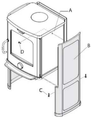 JOTUL F 145 S - Montering av konvektionssidor - 1