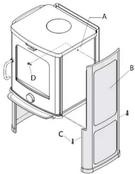 JOTUL F 145 S - Convectiepanelen plaatsen - 1