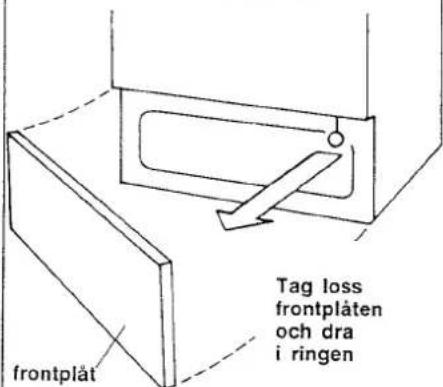 frontplåt Tag loss frontplåten och dra i ringen