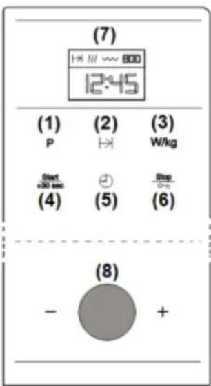 (7) 12:45 (1) (2) (3) P ↩ W/kg Start +30 sec (4) (5) (6) Stop 0-∞ (8) - +