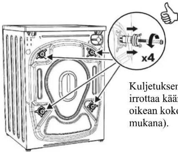 Kuljetuksen irrottaa kääri oikean koko mukana).
