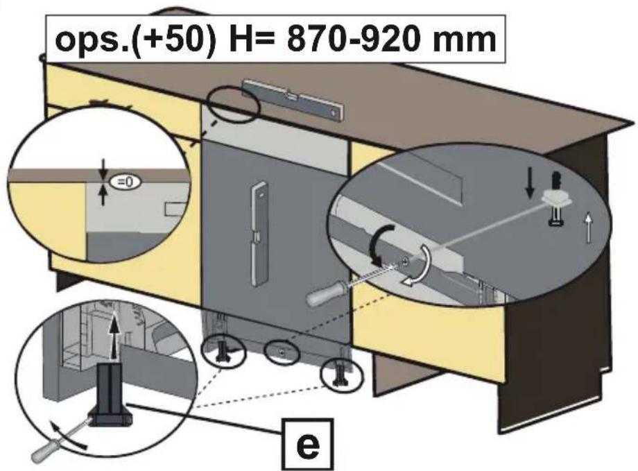 ops. (+50) H = 870–920 mm, =0, e