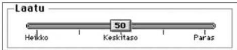 Laatu Heikko 50 Keskitaso Paras