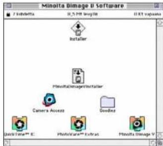 Minoita Image U Software File Edit 0.5 PM Inglide OKT vapaaa Installer PhotoImage/Installer Camera Access Goodie Check Time™ EC PhotoWare™ Extras Minoita Image V