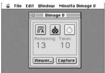File Edit Window Minoita Dimage U Dimage U Remaining: Taken: 13 10 Viewer... Capture