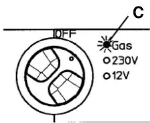 OFF, Gas, ○230V, ○12V, C