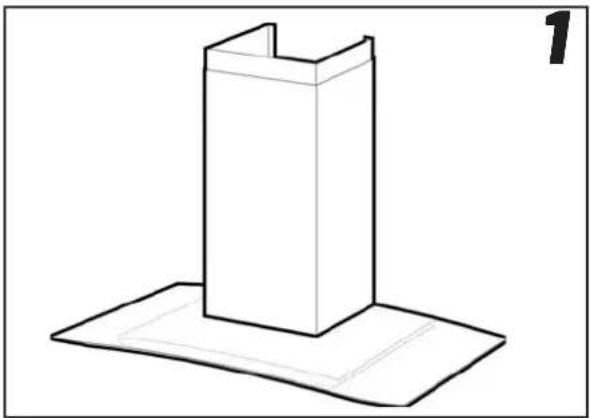 Flexit Elegant M - OBS! Maks avstand mellom hettens nedre kant og skorsteinens øvre kant er 980 mm. Ved montering med en forlenget øvre skorsteinsdel, se målangivelser for denne. - 1