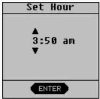 Set Hour ▲ 3:50 am ▼ ENTER