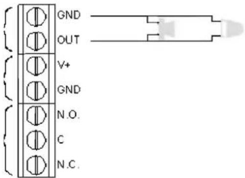 GND OUT V+ GND N.O. C N.C.