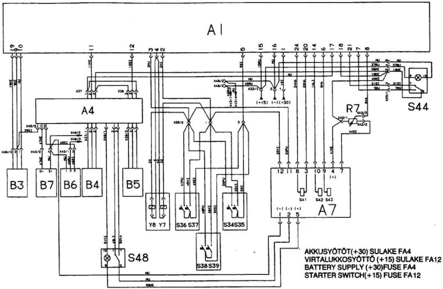 Valmet 805 - Sähkökytkentäkaavion komponenttiluettelo - 3